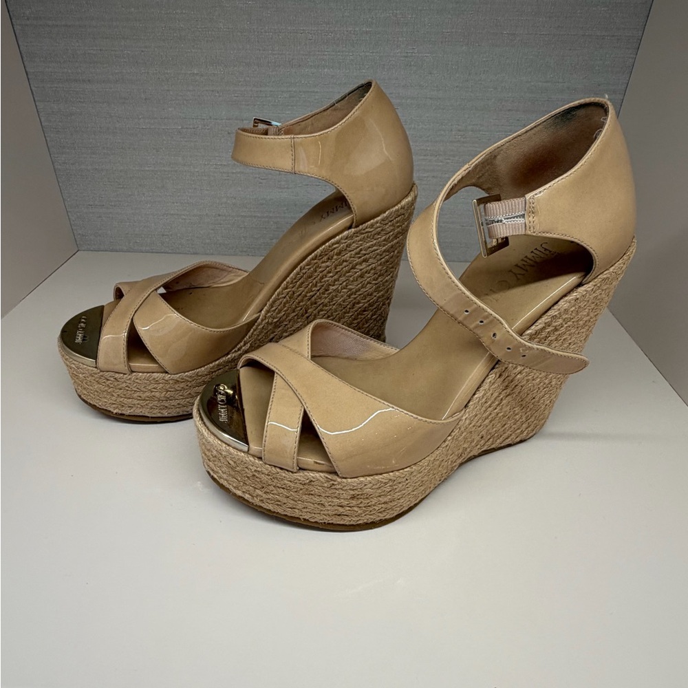 JIMMY CHOO PALLIS ESPADRILLE WEDGE SANDALS